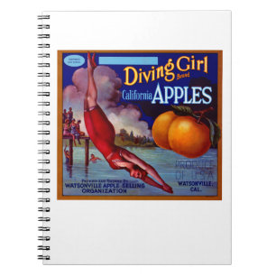 Diving Girl Apples Notitieboek