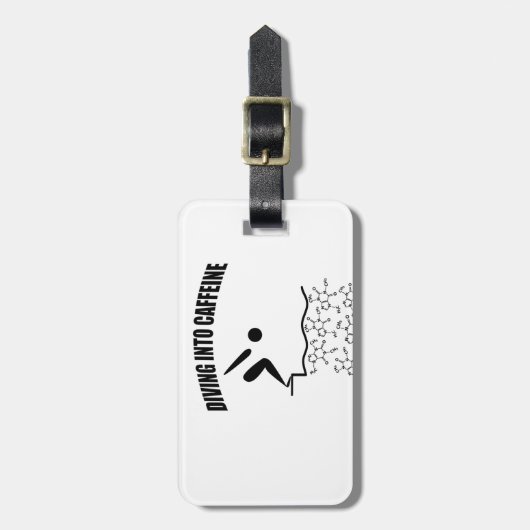 Diving in cafeïne bagagelabel (Voorkant verticaal)