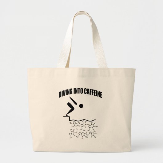 Diving in cafeïne grote tote bag (Voorkant)