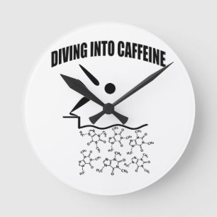 Diving in cafeïne ronde klok