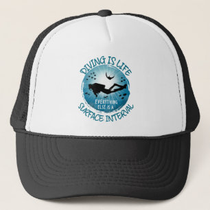 Diving is Life Funny Surface Interval Trucker Pet