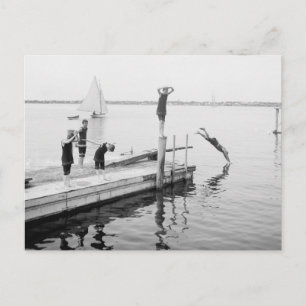 Diving Off the Pier, 1904 Briefkaart