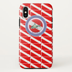 diving pattern flag iPhone x hoesje