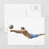 Diving volleybalspeler briefkaart (Voorkant / Achterkant)