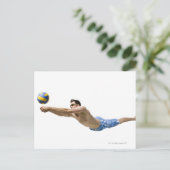 Diving volleybalspeler briefkaart (Staand voorkant)