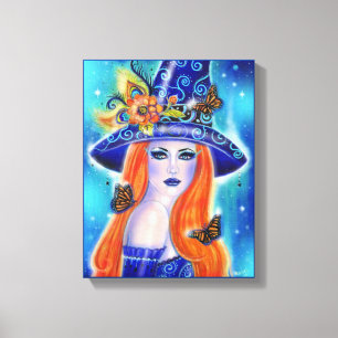 Divinia Colorful Halloween witch van Renee Lavoie Canvas Afdruk