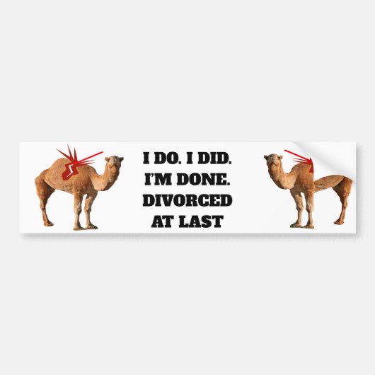 DIVORCÉ À DERNIER Bumper Sticker (Devant)