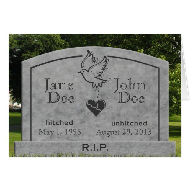 Divorce - carte de DÉCHIRURE - changez le texte (Devant horizontal)