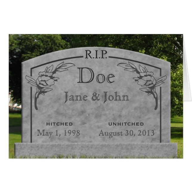 Divorce - Carte RIP - modifier le texte (Devant horizontal)