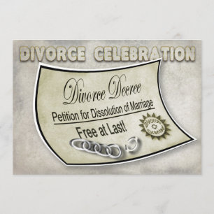 DIVORCE CELEBRATION INVIATION - DECREE KAART