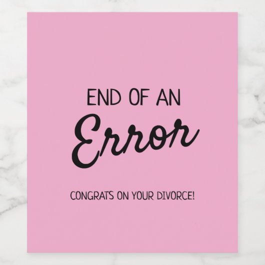 Divorce Étiquette de vin (Étiquettes simples)