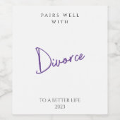 Divorce Funny Custom Sjabloon Label Wijn Etiket (Enkel label)