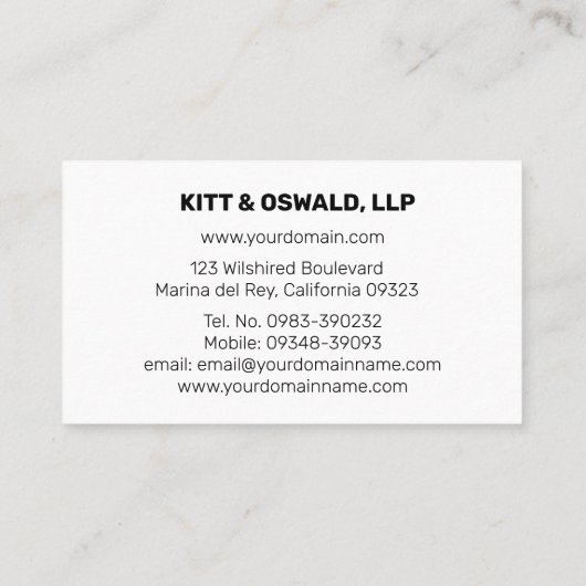 Divorce Lawyer Clean & minimalist Visitekaartje (Achterkant)