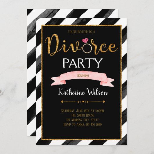 Divorce-partijuitnodiging Kaart (Voorkant / Achterkant)