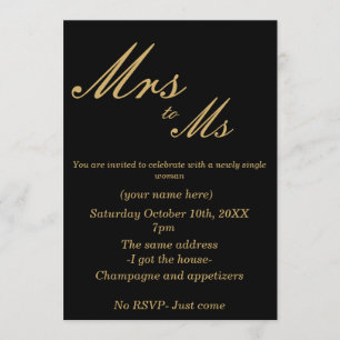 Divorce Party nodigt uit Kaart