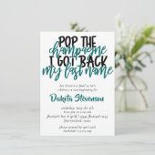 Divorce | Turquoise Pop the Champagne Invitation (Debout devant)