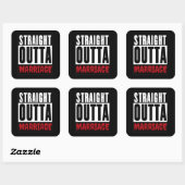 Divorcee Gift - Straight Outta Marriage Vierkante Sticker (Vel)