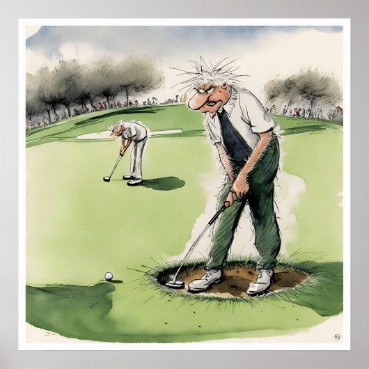 Divot Trouble - Golfprint Poster (Voorkant)