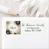 Diwali Adreslabel met Elegante Bloemen & Diya Etiket (Insitu)