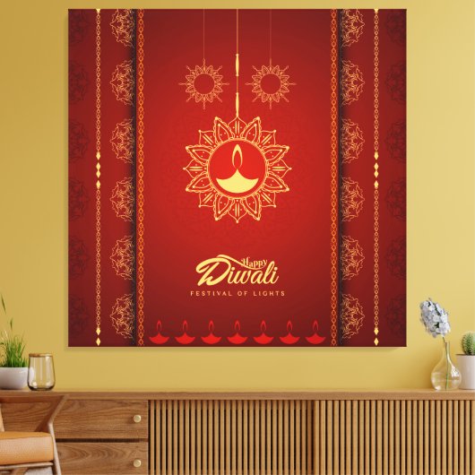 Diwali Canvas Afdruk (Insitu (Woonkamer))