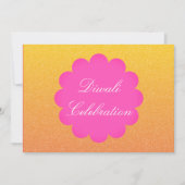 Diwali Celebration Glitter Pink Gold Invitation Kaart (Voorkant)