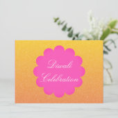 Diwali Celebration Glitter Pink Gold Invitation Kaart (Staand voorkant)