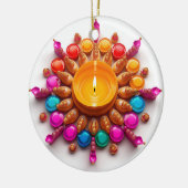 Diwali Diya Keramisch Ornament (Links)