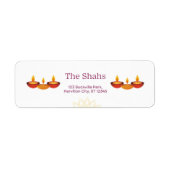 Diwali Diya retouradreslabels Etiket (Voorkant)