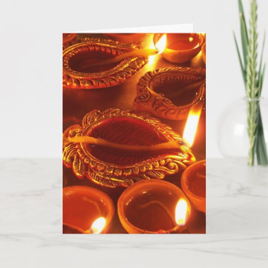 diwali diya vlammen kaart (Voorkant)