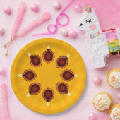 Diwali Diyas met gele zonnestralen Papieren Bordje (Feest)