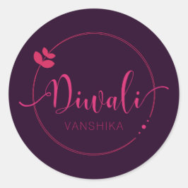 Diwali eenvoudig maar modern aanpasbaar ronde sticker