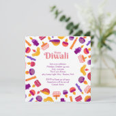 Diwali Feestviering Uitnodiging (Staand voorkant)