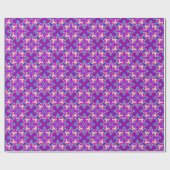 Diwali Giftwrap roze, blauw, Paars Rangoli Pattern Cadeaupapier (Vlak)