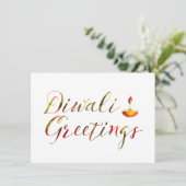 diwali greetings bokeh kaart (Staand voorkant)