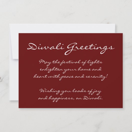 diwali greetings bokeh kaart (Achterkant)