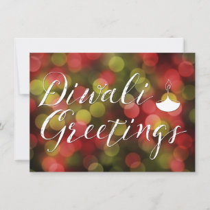 diwali greettering bokeh light kaart