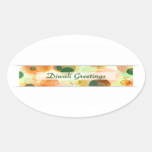 diwali groeten (bokeh) ovale sticker