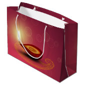 Diwali heureux brillant Diya - grand sac de cadeau (Dos Angle)