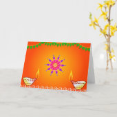 Diwali heureux - carte (Fleur jaune)
