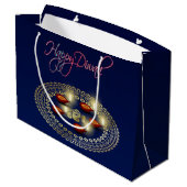 Diwali heureux Ganesha Rangoli - grand sac de (Dos Angle)