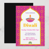 Diwali Invitation Party Kaart (Voorkant / Achterkant)