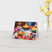 Diwali Kaart 9 (Gele Bloem)