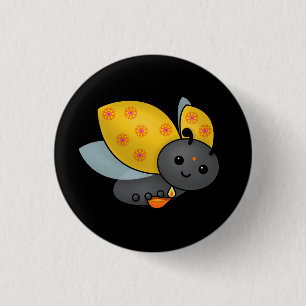 Diwali Ladybug met Deepa Ronde Button 3,2 Cm