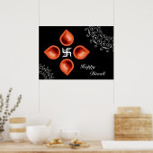 Diwali Lamps Decoration Poster (Keuken)