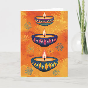 Diwali licht kleurrijke lampen feestdagen kaart