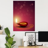Diwali lumineux - Impression de l'affiche (Bureau à domicile)