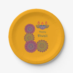 Diwali Mandalas - Saffron Papieren Bordje
