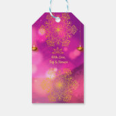 Diwali Paarse gouden mandala lampen Cadeaulabel (Achterkant)