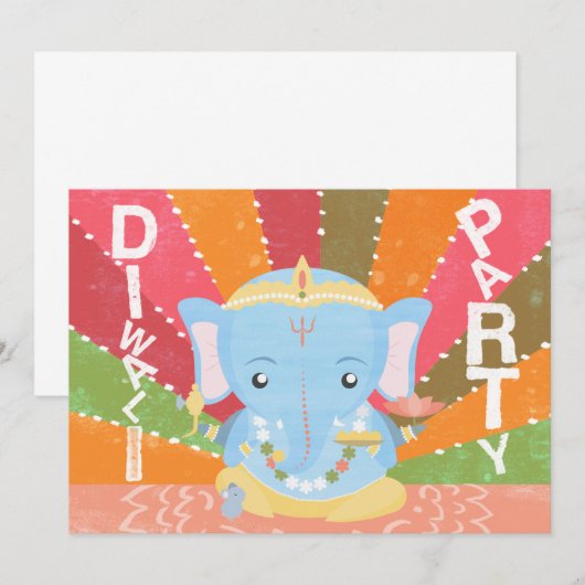 Diwali Party Invitation Kaart (Voorkant / Achterkant)