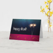 Diwali pétillant - Carte de voeux (Fleur jaune)